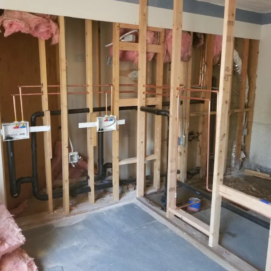 Copper pipe rough-in and plumbing installation in Mukilteo